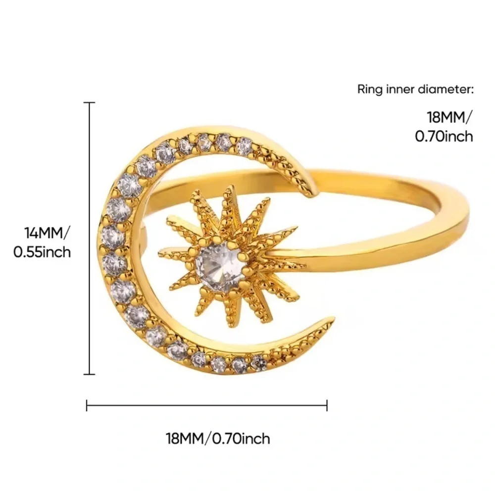 Moonlit Radiance Starburst 18KGold Ring